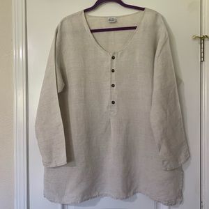 CP SHADES 100% LINEN TUNIC TAG SIZE SMALL